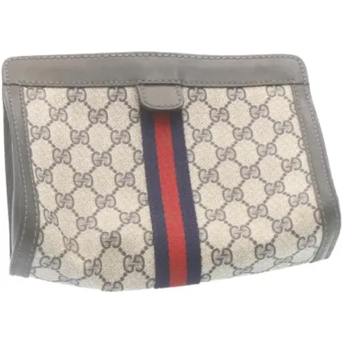 Pre-owned Navy Canvas Gucci Clutch , female, Sizes: ONE SIZE - Gucci Vintage - Modalova