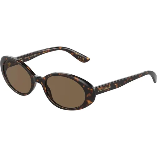 Stylische Sonnenbrille Dg4443 in Braun , Damen, Größe: 52 MM - Dolce & Gabbana - Modalova