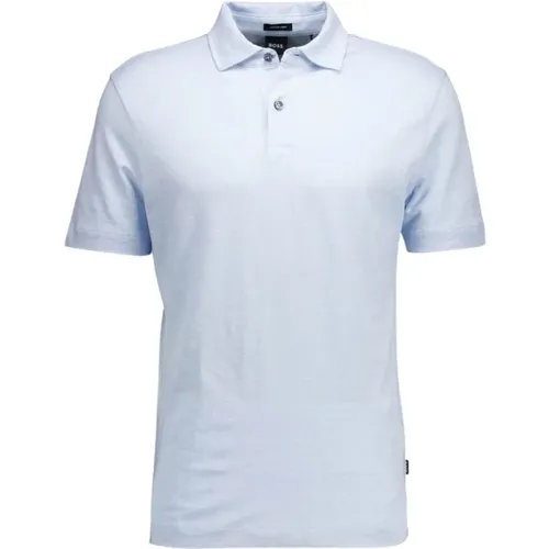 Stylish Linen-Cotton Polo Shirt , male, Sizes: 2XL, L, XL - Boss Black - Modalova