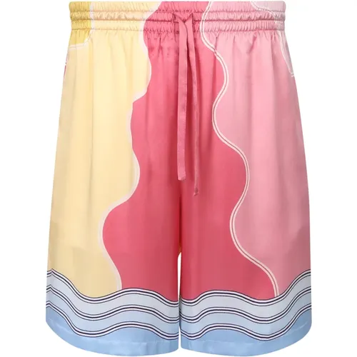 Bedruckte Satin-Bermuda-Shorts , Herren, Größe: S - Casablanca - Modalova