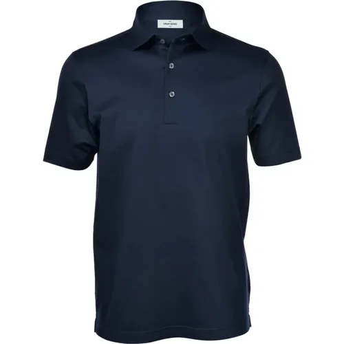 Blaues Polo Shirt , Herren, Größe: L - Gran Sasso - Modalova