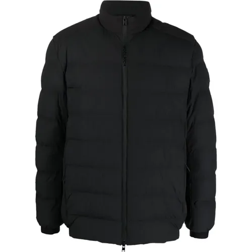 Schwarze Steppjacke mit Logo-Patch - Woolrich - Modalova