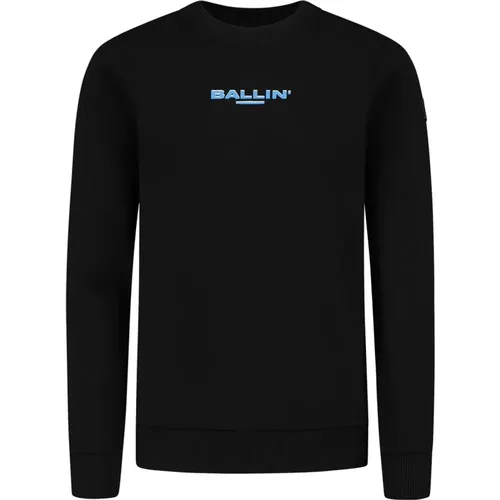 Fish-Eye Logo Pullover Kinder Schwarz - BALLIN Amsterdam - Modalova