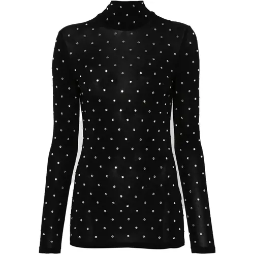 Textured Sweater with Gem Embellishment , female, Sizes: XS, S - Paco Rabanne - Modalova