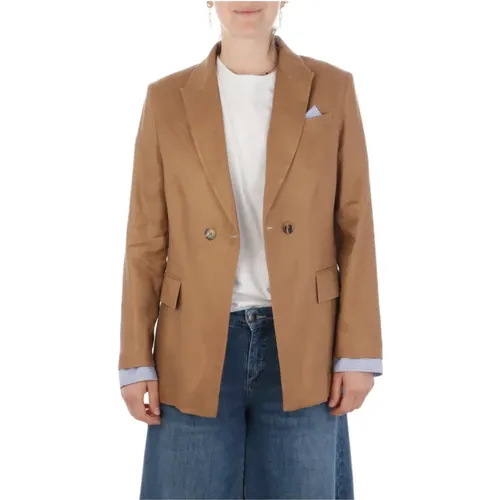 Double-Breasted Fabric Jacket , female, Sizes: S, M, L, XL - Nenette - Modalova