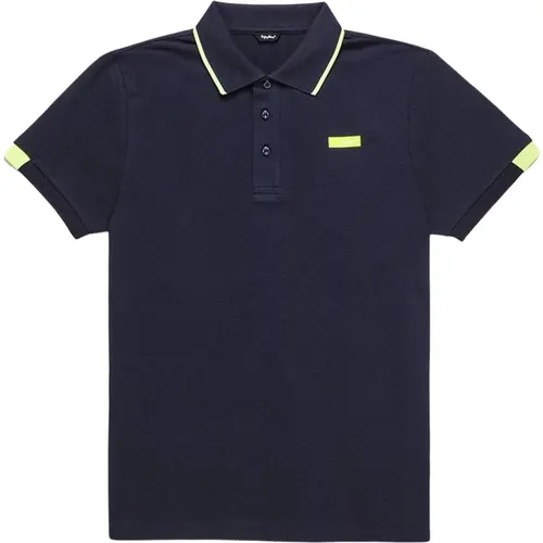 Blaues Baumwoll-Poloshirt mit Logo , Herren, Größe: 2XL - RefrigiWear - Modalova