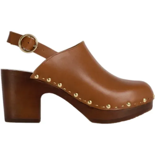 Studded Camel Clogs 7.5cm Heel , female, Sizes: 3 UK, 4 UK - Youyou - Modalova