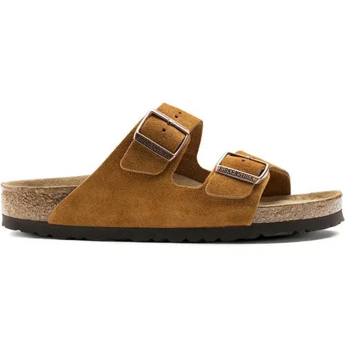 Sandalen Arizona Suede Soft Footbed , Damen, Größe: 40 EU - Birkenstock - Modalova