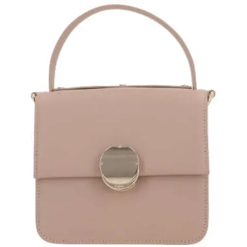 Smooth Rose Leather Handbag with Platinum Hardware , female, Sizes: ONE SIZE - Chloé - Modalova