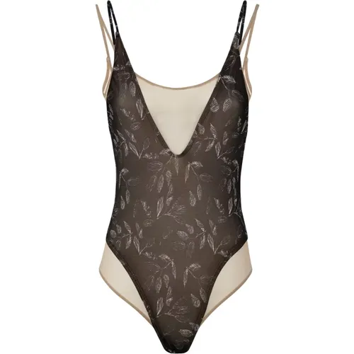 Bedruckter Tüll Monokini Twist Badeanzug , Damen, Größe: M - Me-Fui - Modalova