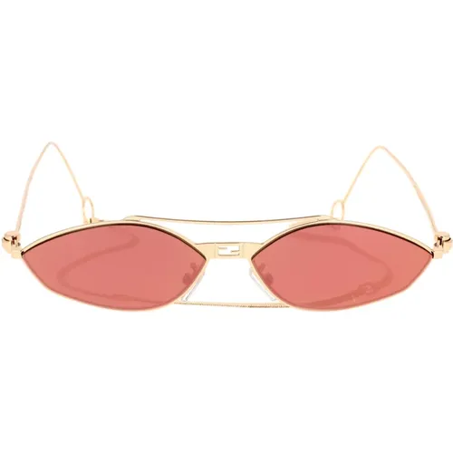 Baguette Sonnenbrille mit Kette , Damen, Größe: 57 MM - Fendi - Modalova