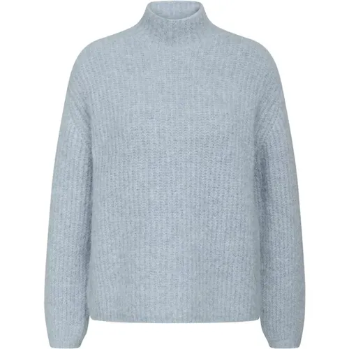 Blauer Strickpullover Syringabbrika Stil , Damen, Größe: M - Bruuns Bazaar - Modalova