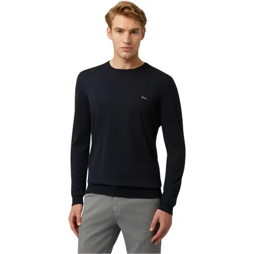 Cotton and Cashmere Crewneck Sweater , male, Sizes: 4XL, L, 3XL, M, 2XL, XL - Harmont & Blaine - Modalova