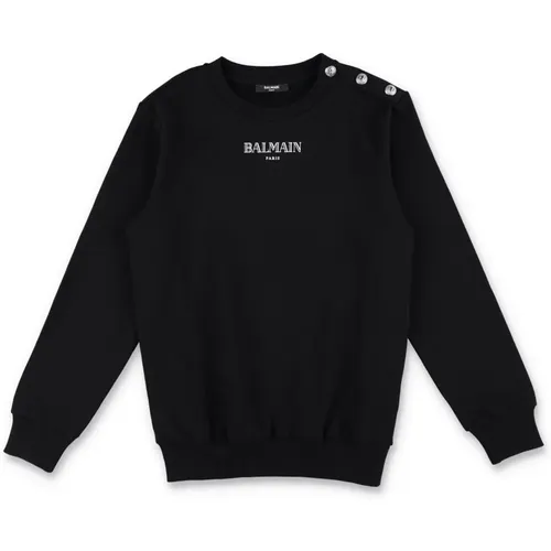 Schwarz/Weißes Logo Sweatshirt Aw24 - Balmain - Modalova