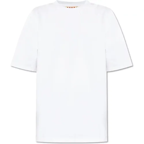 T-Shirt mit Logo , Herren, Größe: M - Marni - Modalova