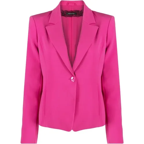 Klassische Fuchsia Jacke mit Rückenschlitz , Damen, Größe: S - PATRIZIA PEPE - Modalova