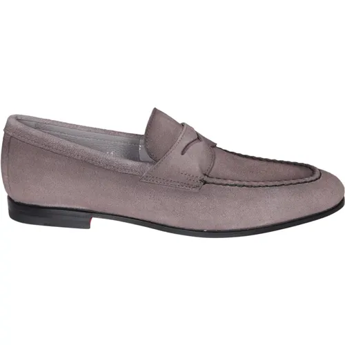 Grey Loafer Shoes Ss24 , male, Sizes: 8 UK, 7 UK, 9 1/2 UK, 6 1/2 UK, 9 UK, 8 1/2 UK, 7 1/2 UK, 10 UK - Santoni - Modalova
