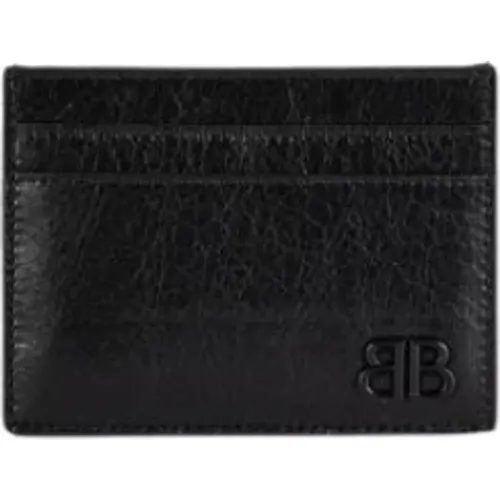 BB logo card holder in leather , male, Sizes: ONE SIZE - Balenciaga - Modalova