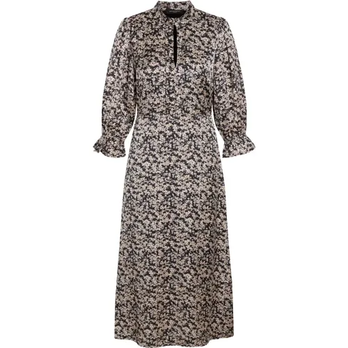 Floral Print Feminine Dress Sand Black , female, Sizes: M, 2XL, L, XS, S, XL - Bruuns Bazaar - Modalova