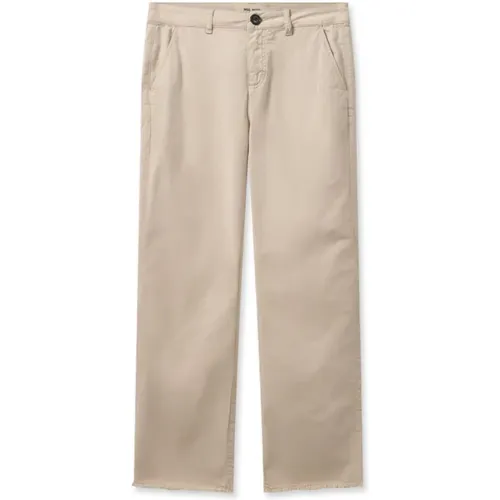 Elegant Flare Chino Pants Cement , female, Sizes: W33, W30 - MOS MOSH - Modalova