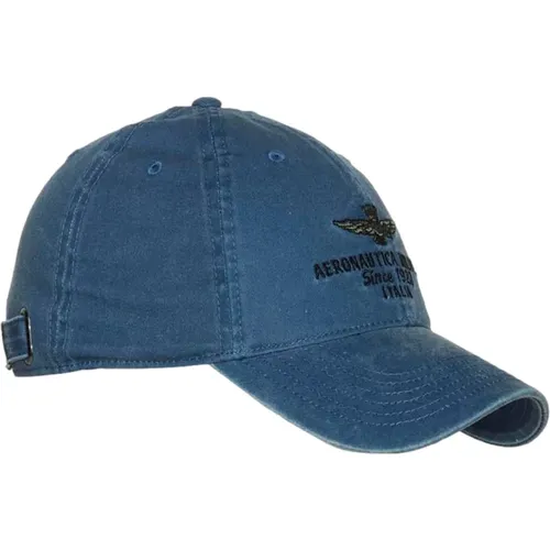 Baseball Cap Blau/Navy Baumwolle Logo , Herren, Größe: ONE Size - aeronautica militare - Modalova