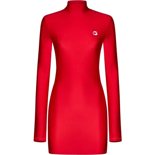 Rotes Rollkragenkleid mit C-Logo , Damen, Größe: S - Coperni - Modalova