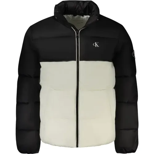 Weiße Jacke mit Schwarzen Details , Herren, Größe: XS - Calvin Klein - Modalova