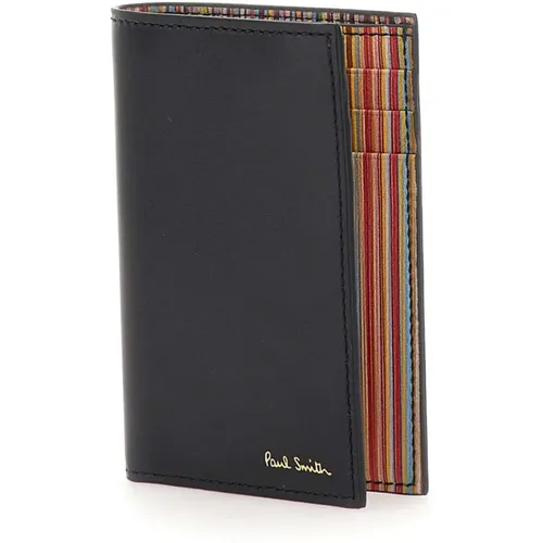 Leather Wallet with Gold Logo , male, Sizes: ONE SIZE - PS By Paul Smith - Modalova