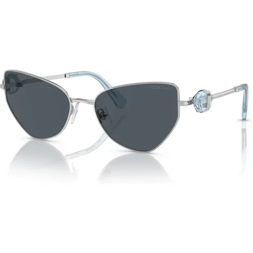 Silver/Dark Grey Sunglasses SK 7003 , female, Sizes: 57 MM - Swarovski - Modalova