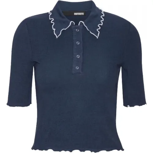 Ripp-Poloshirt für Damen , Damen, Größe: M - ROTATE Birger Christensen - Modalova