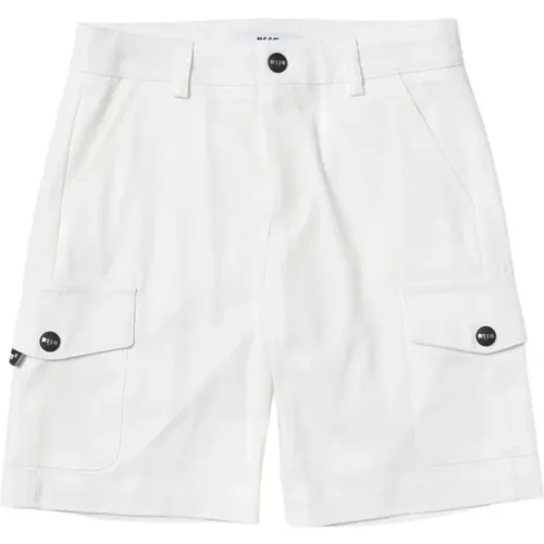 Weiße Bermuda Shorts mit Cargo Taschen - Msgm - Modalova