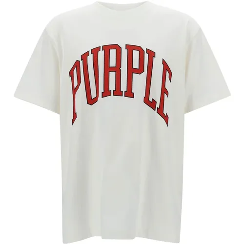 Logo Print T-Shirt und Polo in Weiß , Herren, Größe: S - Purple Brand - Modalova