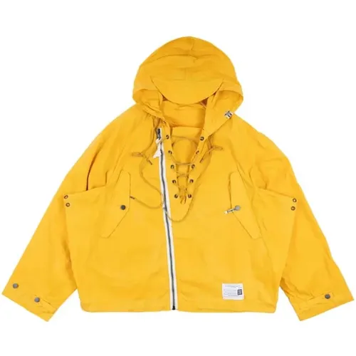 Gelbe Windbreaker Anorak Blouson Jacke , Herren, Größe: M - MIHARA YASUHIRO - Modalova