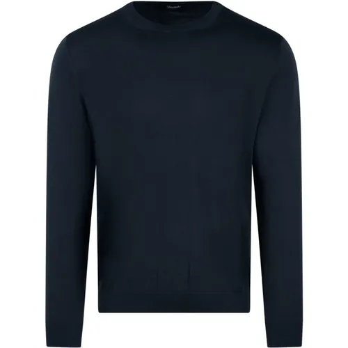Sweatshirts,Blauer Crew-Neck Sweater,Round-neck Knitwear,Pullover,CREWECK Sweater - Drumohr - Modalova