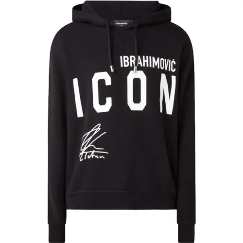 Hooded Sweatshirt with Ibrahimovic Print , male, Sizes: 2XL, XL, S, L - Dsquared2 - Modalova