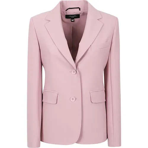 Rosa Viskose-Blazer mit Klassischen Revers - Max Mara Weekend - Modalova