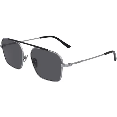 Silver Frame Sunglasses , unisex, Sizes: 57 MM - Calvin Klein - Modalova