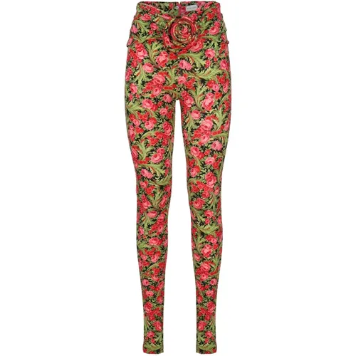 Floral Print High Waist Trousers , female, Sizes: 2XS - Magda Butrym - Modalova