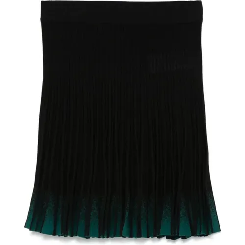 Ribbed Knit Ombré Pleated Skirt , female, Sizes: S, M - Emporio Armani - Modalova