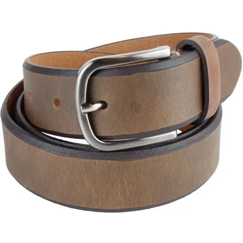 Elegant Dark Unisex Leather Belt , male, Sizes: 95 CM - LA MARTINA - Modalova