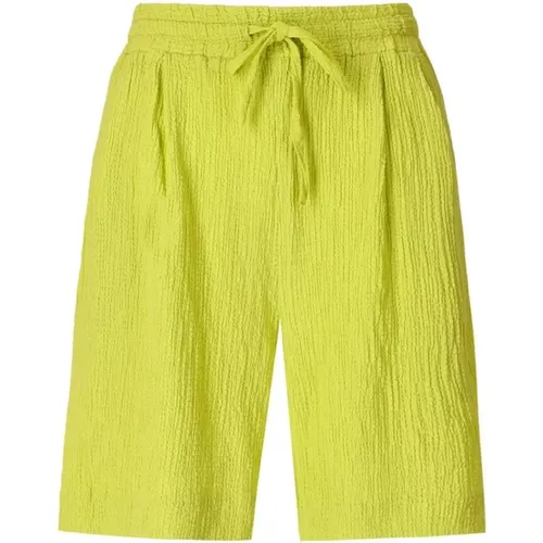 Lime Bermuda Shorts, Elastischer Bund, Lockerer Schnitt , Damen, Größe: XS - Essentiel Antwerp - Modalova