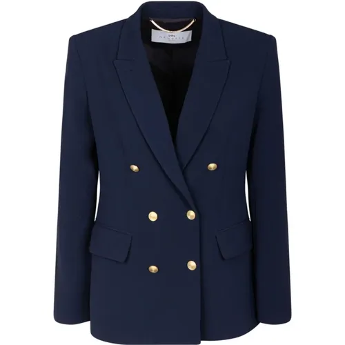 Navy Double-Breasted Blazer Jacket , female, Sizes: S, M - Nenette - Modalova