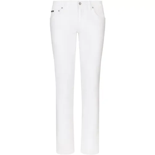 Skinny Elastische Weiße Jeans - Dolce & Gabbana - Modalova