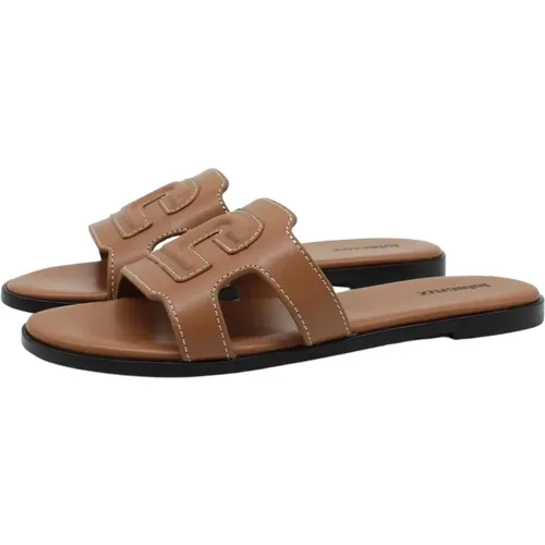 Leder Slip-On Sandalen , Damen, Größe: 37 EU - Lola Cruz - Modalova