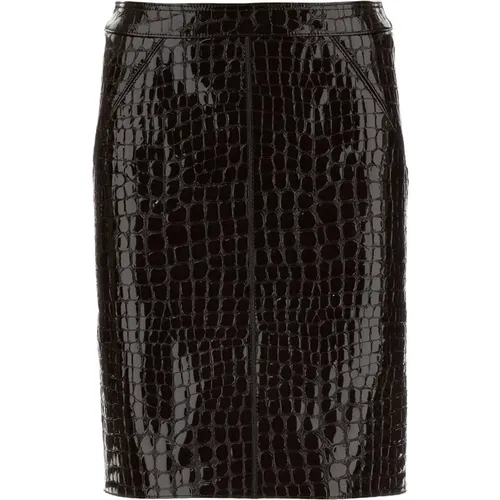 Short Skirts,Brauner Croco Print Lederrock - Tom Ford - Modalova