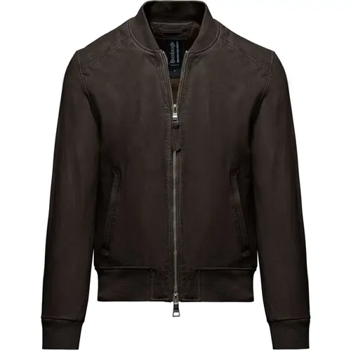 Jams Leather Bomber Jacket , male, Sizes: 3XL, XL, 2XL, L - BomBoogie - Modalova