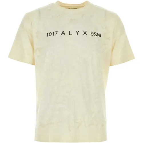 Cremefarbenes Baumwoll-T-Shirt , Herren, Größe: M - 1017 Alyx 9SM - Modalova