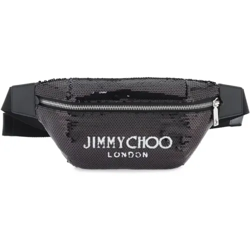 Sequined Finsley Beltpack with Logo Print , male, Sizes: ONE SIZE - Jimmy Choo - Modalova