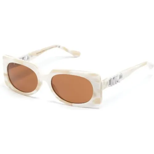 Weiße Sonnenbrille mit Original-Etui,Schwarze Sonnenbrille mit Original-Etui,Sunglasses - Michael Kors - Modalova