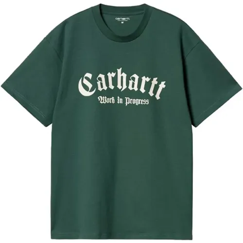 American Script Kurzarm T-Shirt , Herren, Größe: L - Carhartt WIP - Modalova